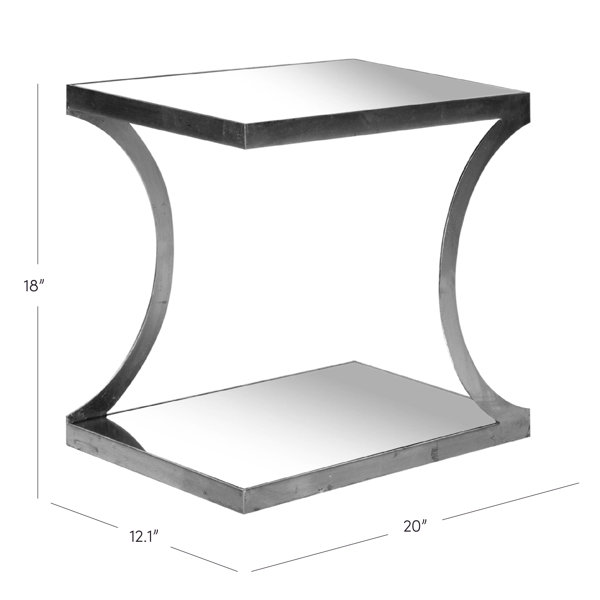 Willa Arlo Interiors Rex Glass Top Floor Shelf End Table with Storage & Reviews Wayfair